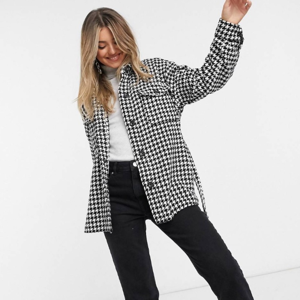 ASOS houndstooth shirt jacket